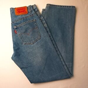 Boys Levis 505 Regular Jeans Size 14 Slim Medium Wash Classic Stretch Denim